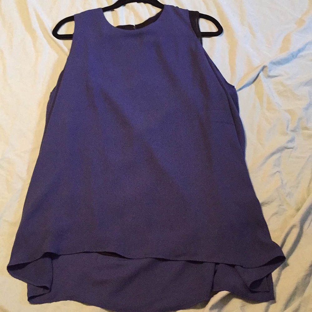 Womens 1X Rachel Roy Sleeveless Blue Layered Top